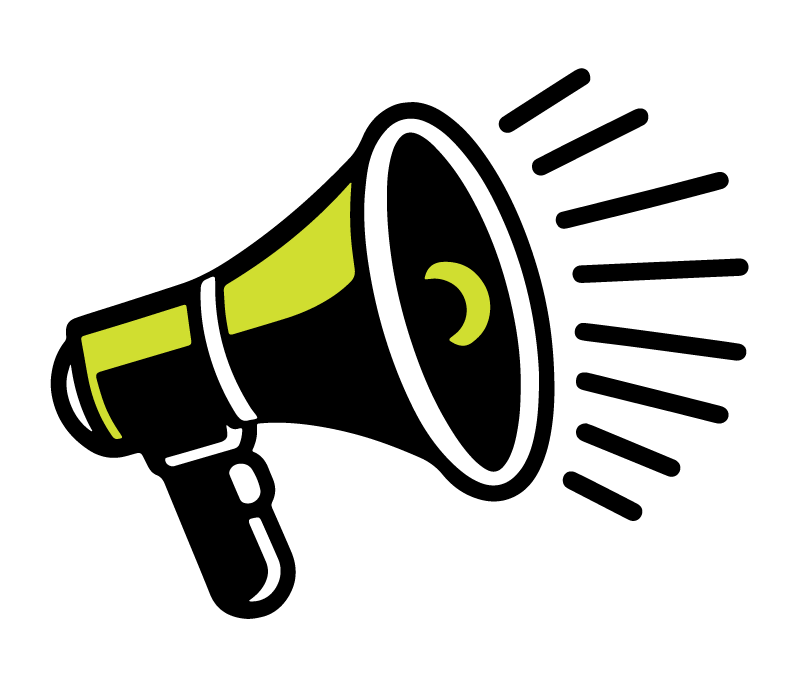 black and green megaphone